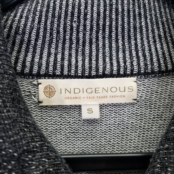 Indigenous Fair Trade Sweater Women's S Gray Zip Up Cardigan Organic Cotton Peru - Picture 7 of 11